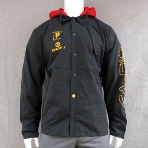 NEW Primitive Apparel Two-Fer Varsity Black Mens Jacket Hoodie